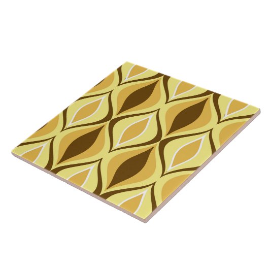 Mid-Century Modern Diamonds, Mustard Gold Tegeltje (Zijkant)