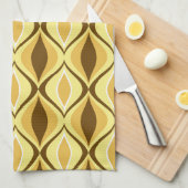 Mid-Century Modern Diamonds, Mustard Gold Theedoek (Quarter Fold)