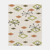 Mid Century Modern Diamonds Natuur Earth Tones Fleece Deken (Voorkant)