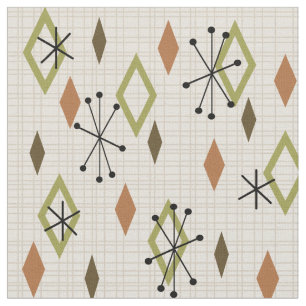 Mid Century Modern Diamonds Natuur Earth Tones Stof