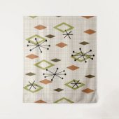 Mid Century Modern Diamonds Natuur Earth Tones Wandkleed (Voorkant)