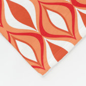 Mid-Century Modern Diamonds, Oranje en wit Fleece Deken (Hoek)