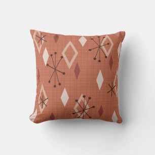 Mid Century Modern Diamonds Oranje Kussen