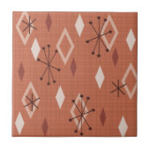 Mid Century Modern Diamonds Oranje Tegeltje (Voorkant)