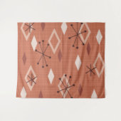 Mid Century Modern Diamonds Oranje Wandkleed (Voorkant (horizontaal))