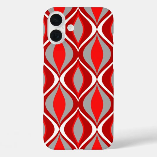 Mid-Century Modern Diamonds, Rood & Grijs / Grijs Case-Mate iPhone Case (Achterkant)