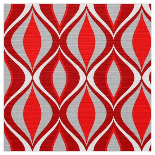 Mid-Century Modern Diamonds, Rood & Grijs / Grijs Stof (Swatch)