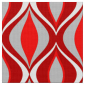 Mid-Century Modern Diamonds, Rood & Grijs / Grijs Stof (Close Up)