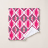 Mid-Century Modern Diamonds, Roze, Fuchsia en Gray Bad Handdoek (Wasdoekje)