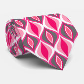 Mid-Century Modern Diamonds, Roze, Fuchsia en Gray Stropdas (Opgerold)