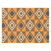 Mid Century Modern Diamonds Sinaasappel Bruin Tafelkleed (Voorkant (Horizontaal))