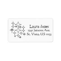 Mid Century Modern Diamonds Starbursts Black White