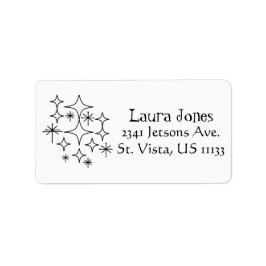 Mid Century Modern Diamonds Starbursts Black White Etiket