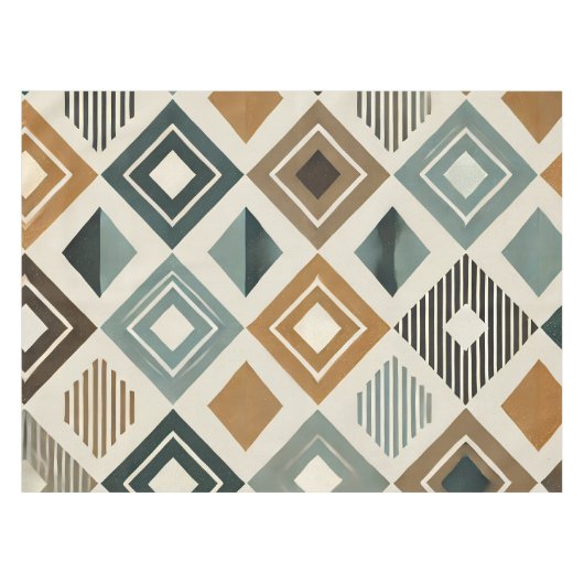 Mid-Century Modern Diamonds Tafelkleed (Voorkant (Horizontaal))