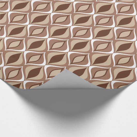 Mid-Century Modern Diamonds, Taupe en Brown Cadeaupapier (Hoek)