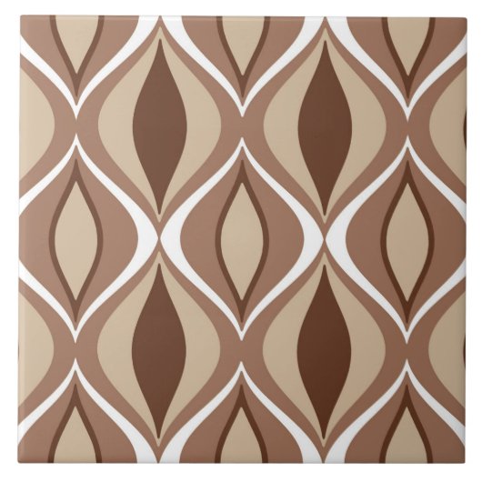 Mid-Century Modern Diamonds, Taupe en Brown Tegeltje (Voorkant)