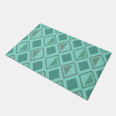 Mid Century Modern Diamonds Turquoise Deurmat (Schuin)