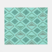 Mid Century Modern Diamonds Turquoise Fleece Deken (Voorkant (Horizontaal))
