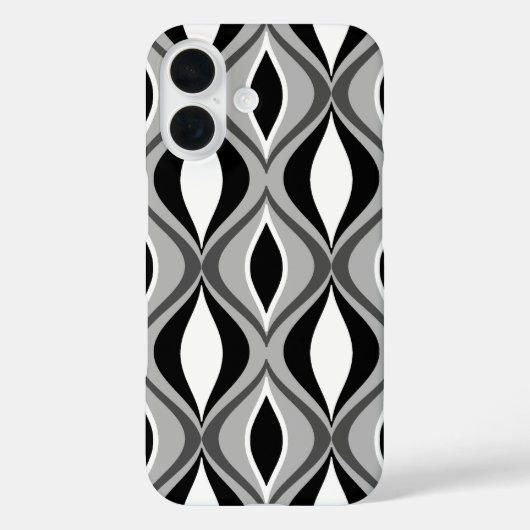 Mid-Century Modern Diamonds, zwart, wit en grijs Case-Mate iPhone Case (Achterkant)
