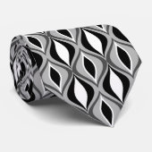 Mid-Century Modern Diamonds, zwart, wit en grijs Stropdas (Opgerold)