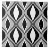 Mid-Century Modern Diamonds, zwart, wit en grijs Tegeltje (Voorkant)