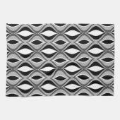 Mid-Century Modern Diamonds, zwart, wit en grijs Theedoek (Horizontaal)