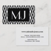 Mid-Century Modern Diamonds, zwart, wit en grijs Visitekaartje (Voorkant / Achterkant)