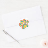 Mid Century Modern Dog Paw Old Print Ronde Sticker (Envelop)