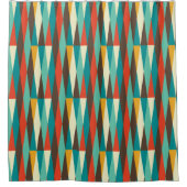 Mid-Century modern douwergordijn, diamantpatroon Douchegordijn (Voorkant)