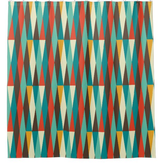 Mid-Century modern douwergordijn, diamantpatroon Douchegordijn (Voorkant)