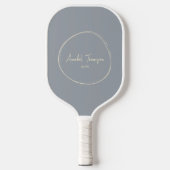 Mid-Century Modern Duifgrijs | Scriptnaam Pickleball Paddle (Voorkant)
