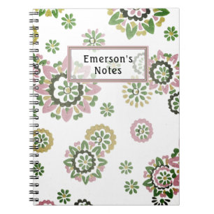 Mid Century Modern Dusty Roos Retro Green Mauve No Notitieboek