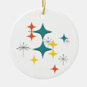 Mid Century Modern Eames Atomic Diamonds Starburst Keramisch Ornament (Voorkant)