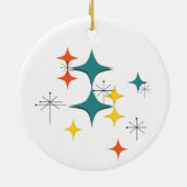 Mid Century Modern Eames Atomic Diamonds Starburst Keramisch Ornament (Achterkant)