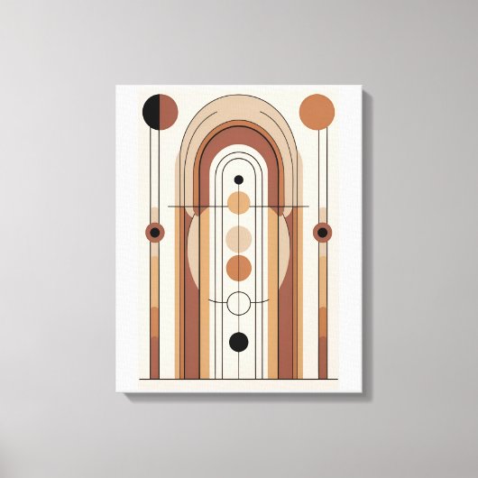 Mid-Century Modern Earth Tones Abstracte kunst Canvas Afdruk (Voorkant)