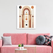 Mid-Century Modern Earth Tones Abstracte kunst Canvas Afdruk (Insitu (Woonkamer))