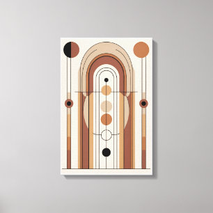Mid-Century Modern Earth Tones Abstracte kunst Canvas Afdruk