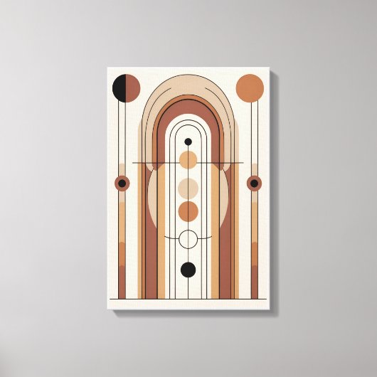 Mid-Century Modern Earth Tones Abstracte kunst Canvas Afdruk (Voorkant)