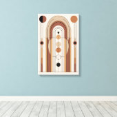 Mid-Century Modern Earth Tones Abstracte kunst Canvas Afdruk (Insitu (Houten vloer))