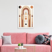 Mid-Century Modern Earth Tones Abstracte kunst Canvas Afdruk (Insitu (Woonkamer))