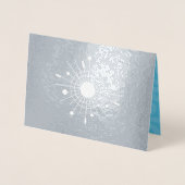 Mid-Century Modern Echt Zilveren Folie Kerst MOD Folie Kaarten (Voorkant)