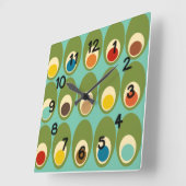 Mid-Century Modern Eggs Square Wall Clock Vierkante Klok (Hoek)