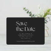 Mid Century Modern Elegant Geometric Black White Save The Date (Staand voorkant)
