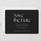Mid Century Modern Elegant Geometric Black White Save The Date (Voorkant)