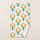 Mid Century Modern Era Diamonds Oranje Turquoise Bad Handdoek (Handdoek)