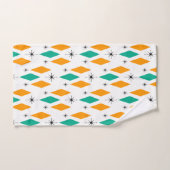 Mid Century Modern Era Diamonds Oranje Turquoise Bad Handdoek (Handdoek)