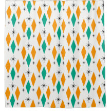 Mid Century Modern Era Diamonds Oranje Turquoise