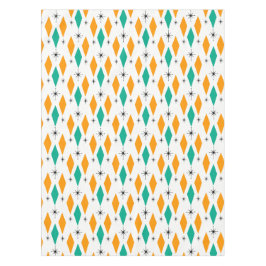 Mid Century Modern Era Diamonds Oranje Turquoise Tafelkleed