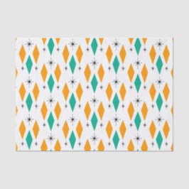 Mid Century Modern Era Diamonds Oranje Turquoise Tissuepapier