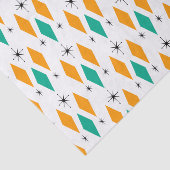 Mid Century Modern Era Diamonds Oranje Turquoise Tissuepapier (Detail)